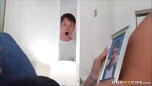 Young Guy Gets Sneaky Blowjob By Mom`s Best Friend