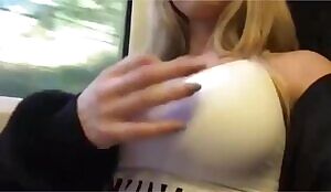 hey im new here, so here are my tits on the train, do you like em?