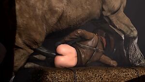 Lara Croft in the barn