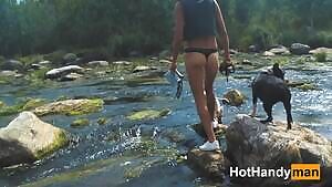 200816 Dogs Walkout Part 2 - Hot Milf Jumping Over River Rapids For Get A Fuck