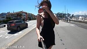 Boobs jiggling as I longboard