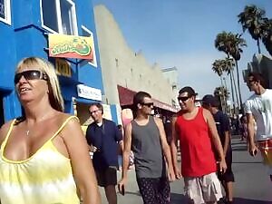 wife letting her tit fall out while walking in public