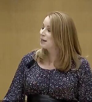 Lovely mature politician Annie Lööf is a real gorgeous hot sexy MILF. With a spectacular set of amazing big juicy tits. That has grown huge & fat because of her wonderful pregnancy. Needing horny perverted men to feed on them, as they get to disgracefully fuck & scandalously breed her.