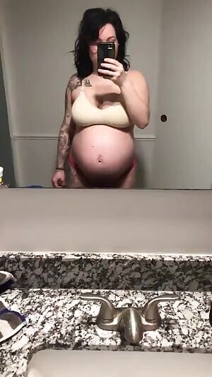 I hope all his creampies today make another cute bump like this